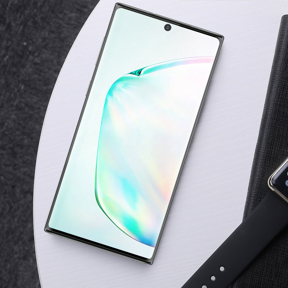 Miếng dán kính cường lực cho Samsung Galaxy Note 10 Plus full màn hình 3D hiệu Kuzoom Protective Glass (mỏng 0.3mm, vát cạnh 2.5D, độ cứng 9H, viền cứng mỏng) - Hàng nhập khẩu