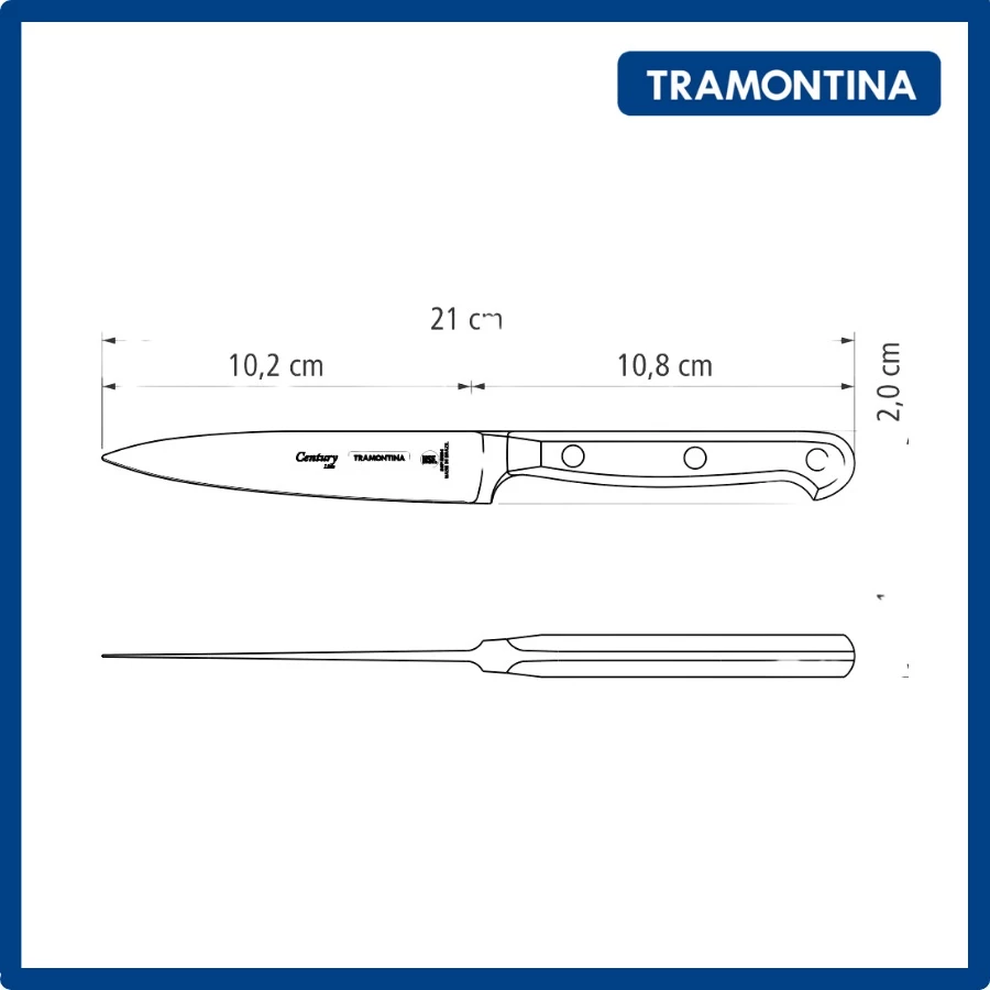 Dao Gọt Hoa Quả Tramontina Century 10cm Thép Rèn Nguyên Khối Cao Cấp Sản Xuất Tại Brazil 24010104