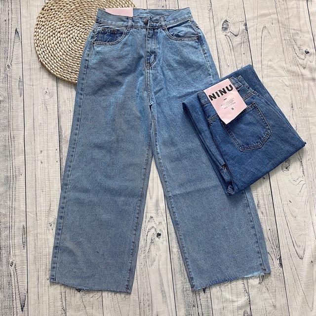 QUẦN JEANS SUÔNG MỀM ỐNG RỘNG LƯNG CAO