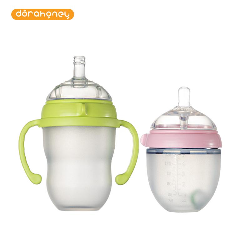 Dorahoney Sữa Nhỏ 150Ml Chống Đầy Hơi Bé Sơ Sinh Hàng Silicone Điều Dưỡng Cốc Chống Trơn Trượt Rộng cấu Tạo Bình