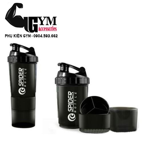 Bình lắc 3 ngăn bình nước thể thao Spider Bottle