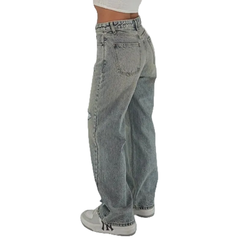 Áo khoác jean nữ đai kiểu A3,Quần ống rộng P13, phong cách thương hieu Samma Jeans - Áo bò