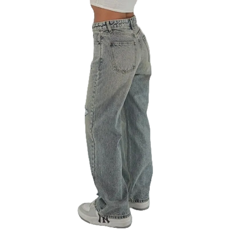 Áo khoác jean nữ đai kiểu A3,Quần ống rộng P13, phong cách thương hieu Samma Jeans