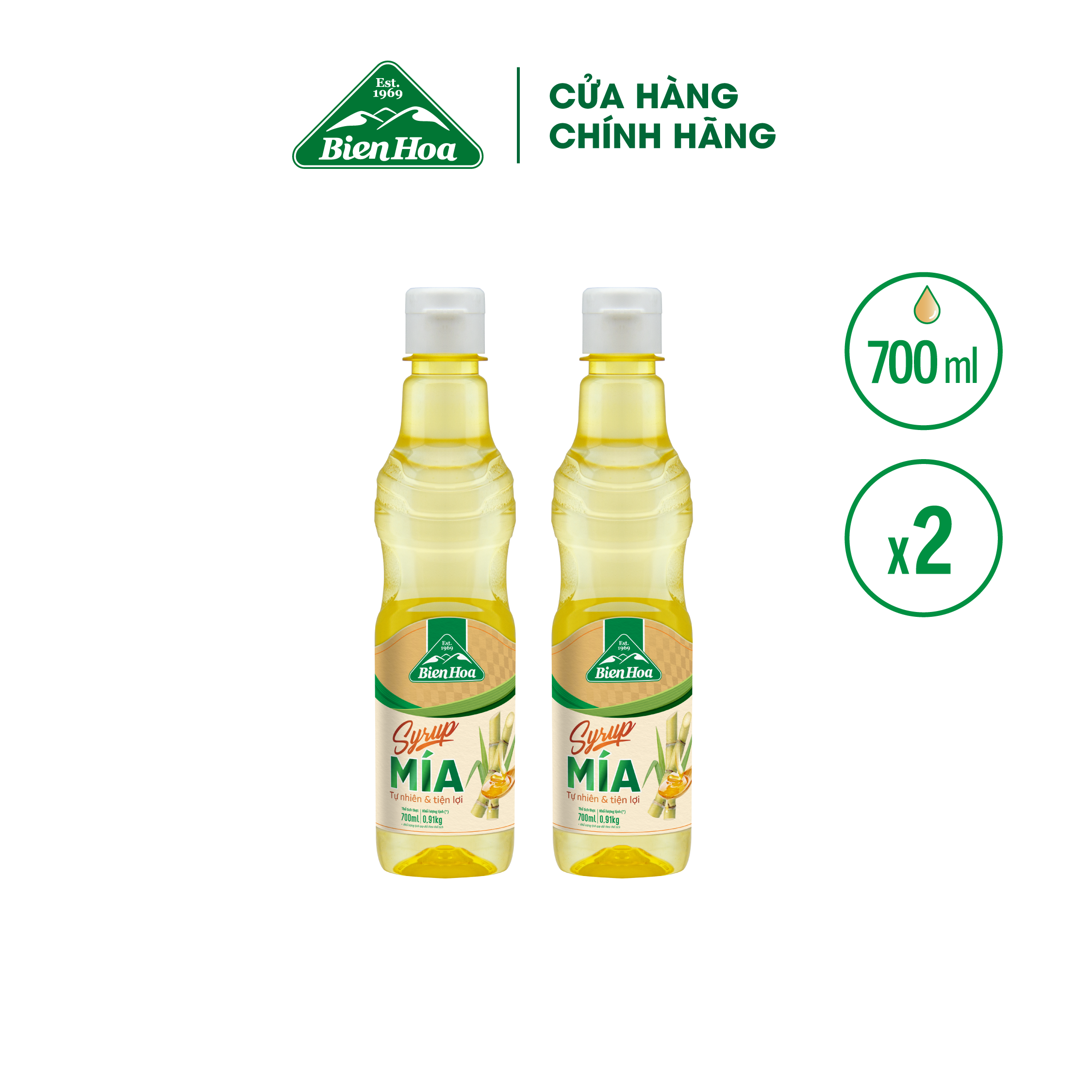 Combo 2 Chai Syrup Mía Biên Hòa 700ml/Chai