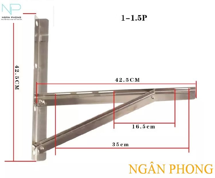 GIÁ ĐỠ DÀN NÓNG ĐIỀU HÒA INOX - MÁY 1-1.5P