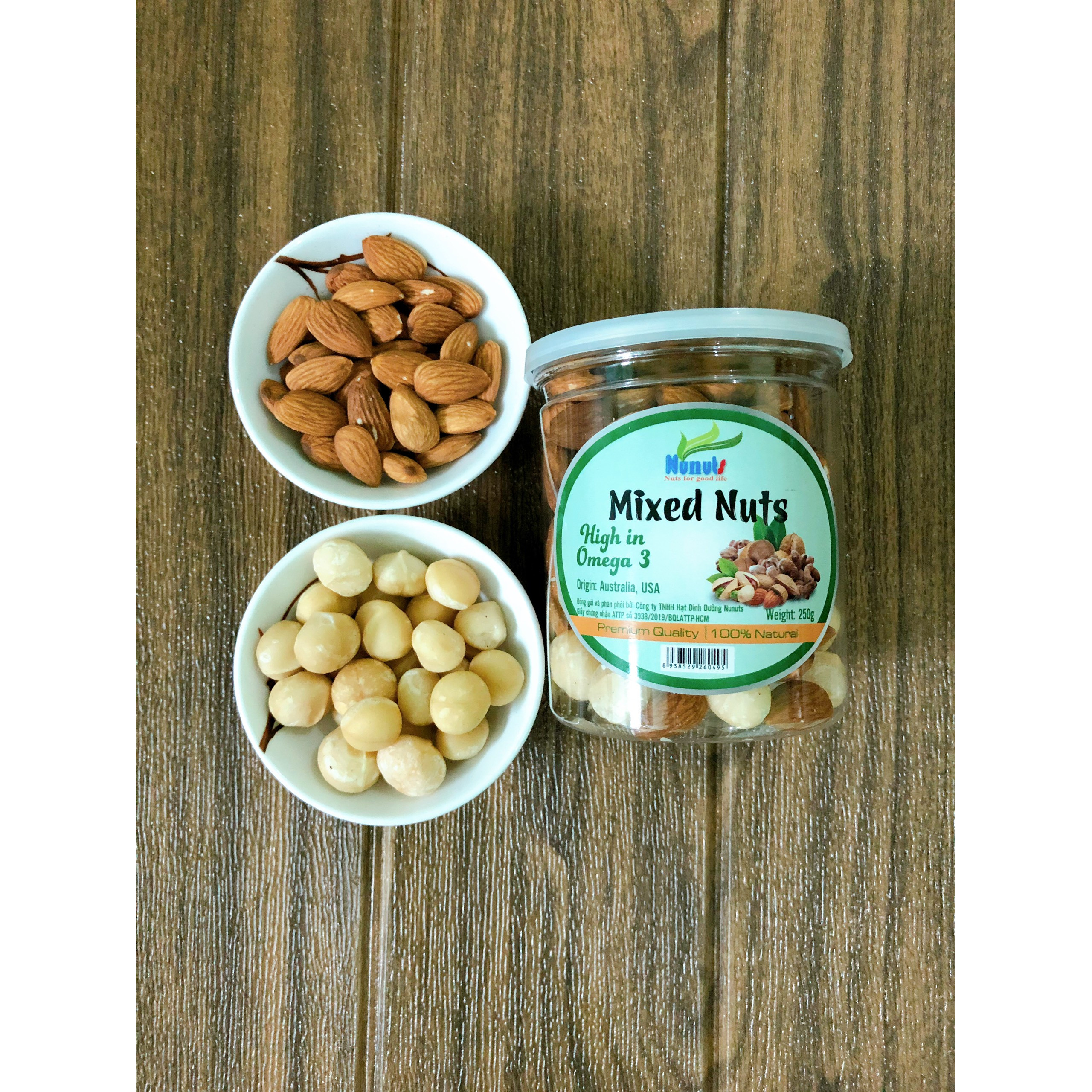 MIX 2 HẠT DINH DƯỠNG NUNUTS HŨ 250G