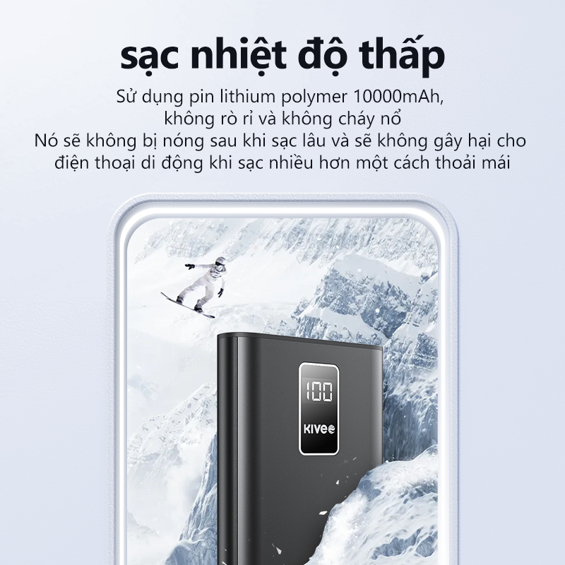 Sạc dự phòng 10000mAh BASIKE 10W Với đèn Pin Cho iP Huawei Samsung OPPO - Hàng chính hãng