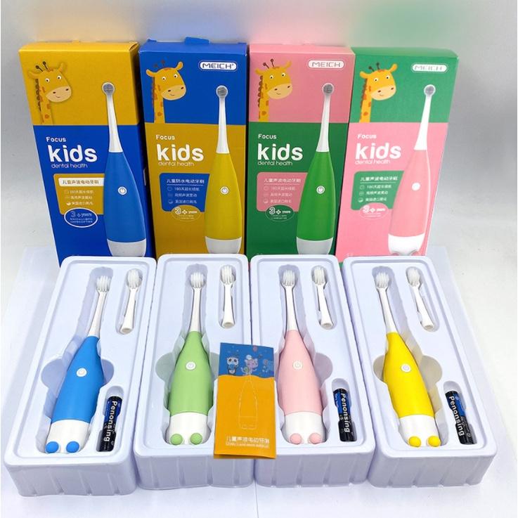 Bàn Chải Điện Đánh Răng Cho Bé Mặt Chải Mịn Êm Không Gây Tổn Thương Chải Sạch Răng Bảo Vệ Nướu