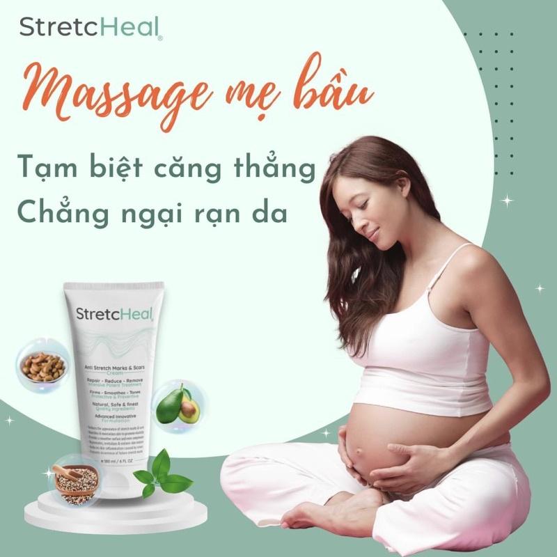 Combo Kem Rạn StretcHeal 180ml Chính Hãng Made in USA + Set Quà Tặng Dù Cầm Tay Vải Tơ Sống