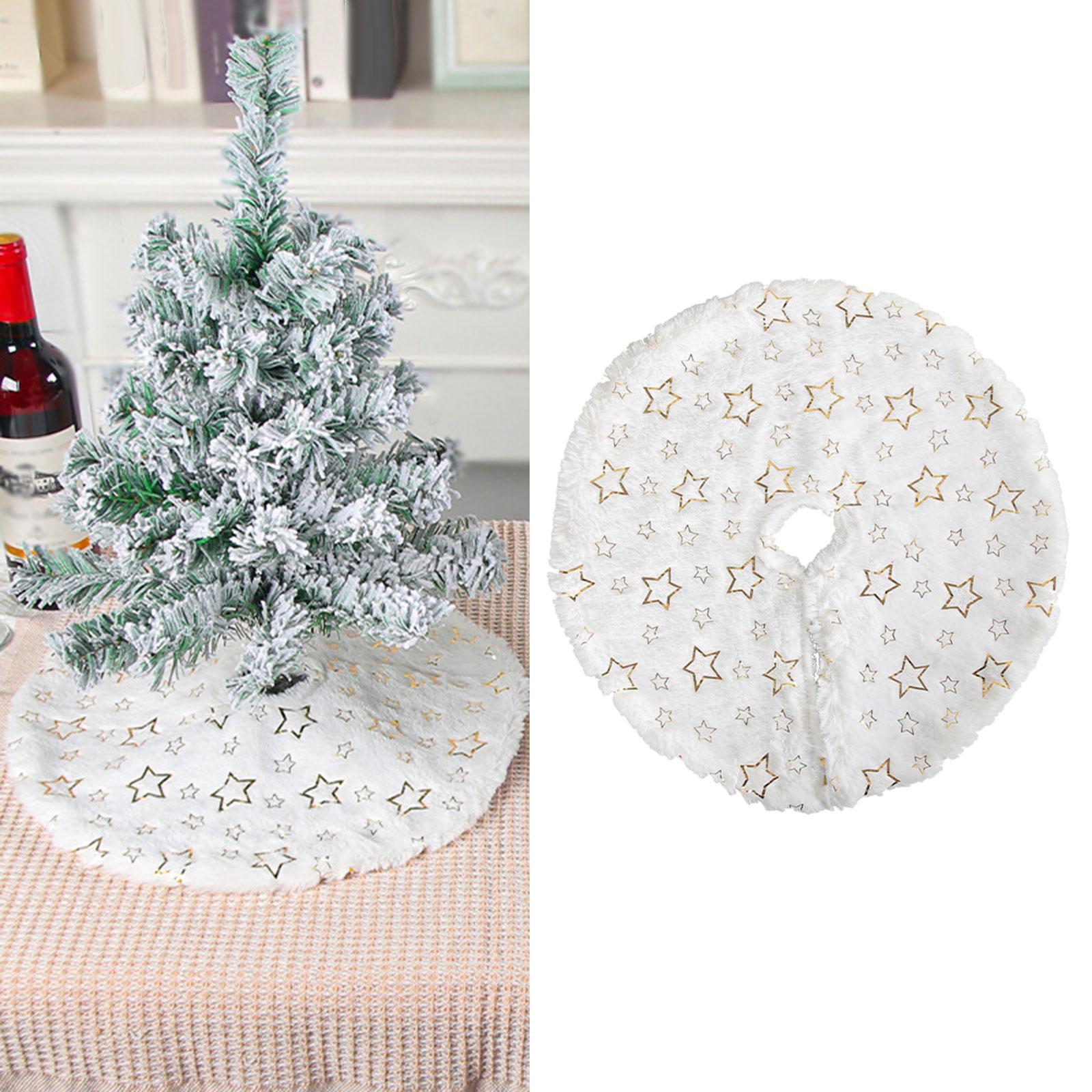 Christmas Tree Skirt, Luxury Faux Tree Skirt, Tree Mat Round Christmas Tree Apron, for Holiday New Year Xmas Decor Xmas Party