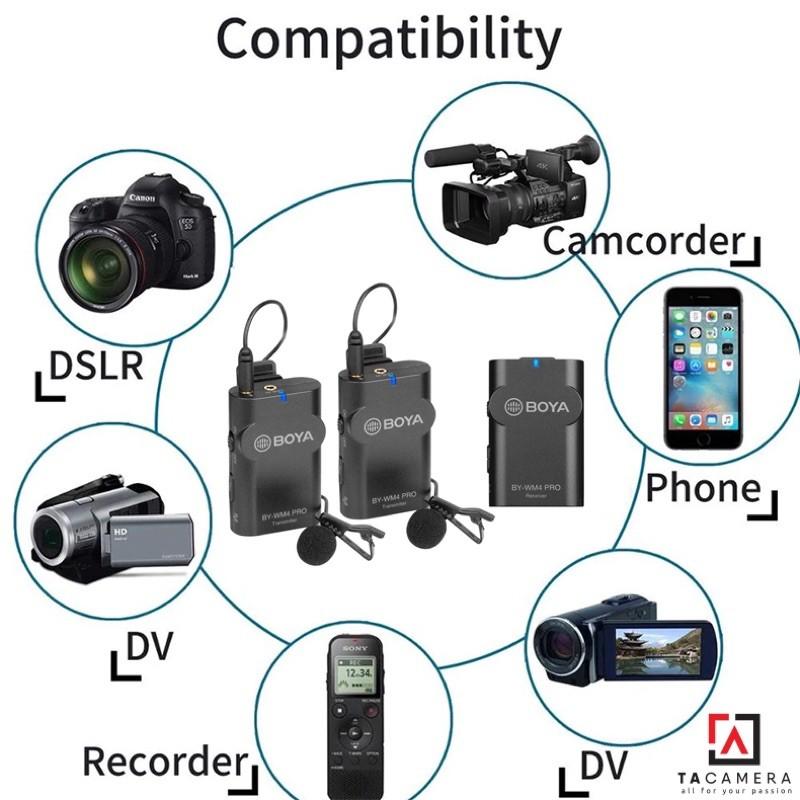 Micro Không Dây Boya BY-WM4 Pro-K2 ( TX+TX+RX ) - Hàng  Chính Hãng