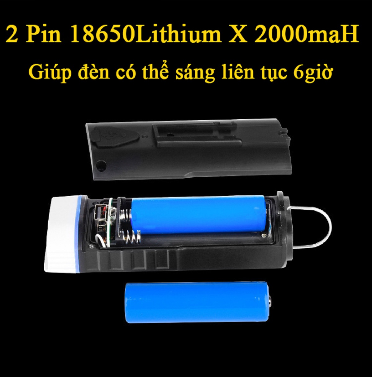 Đèn Pha Xe Đạp Đa Năng Hàng Chính Hãng MPEDA HJ048 | Đèn 2 LED Siêu Sáng Cree T6, Độ Sáng 1000 Lumens | Pin Kết Hợp Sạc Dự Phòng Điện Thoại 4000 mah | Đèn Làm Việc COB LED Thời Gian Sáng Tối Đa Trên 8 Giờ. Màu Đen/ Viền Cam