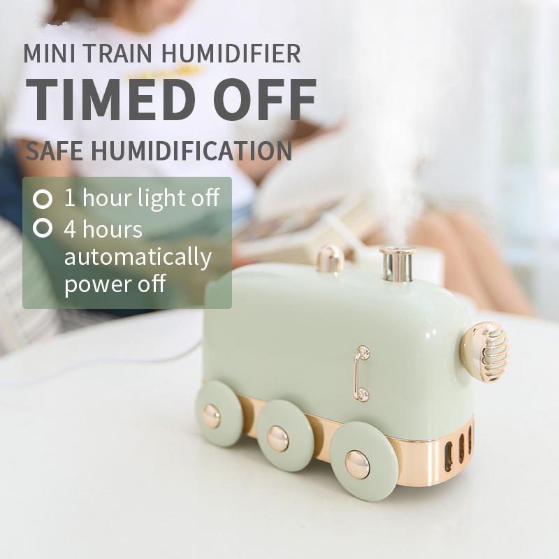 300ml Siêu Âm Thanh Máy Phun Sương Tạo Độ Ẩm Retro Mini Tàu USB Hương Thơm Không Khí Máy Khuếch Tán Tinh Dầu Phun Sương Tạo Phun Sương Tạo Ẩm Hình Ếch Con Với Màu Đèn LED