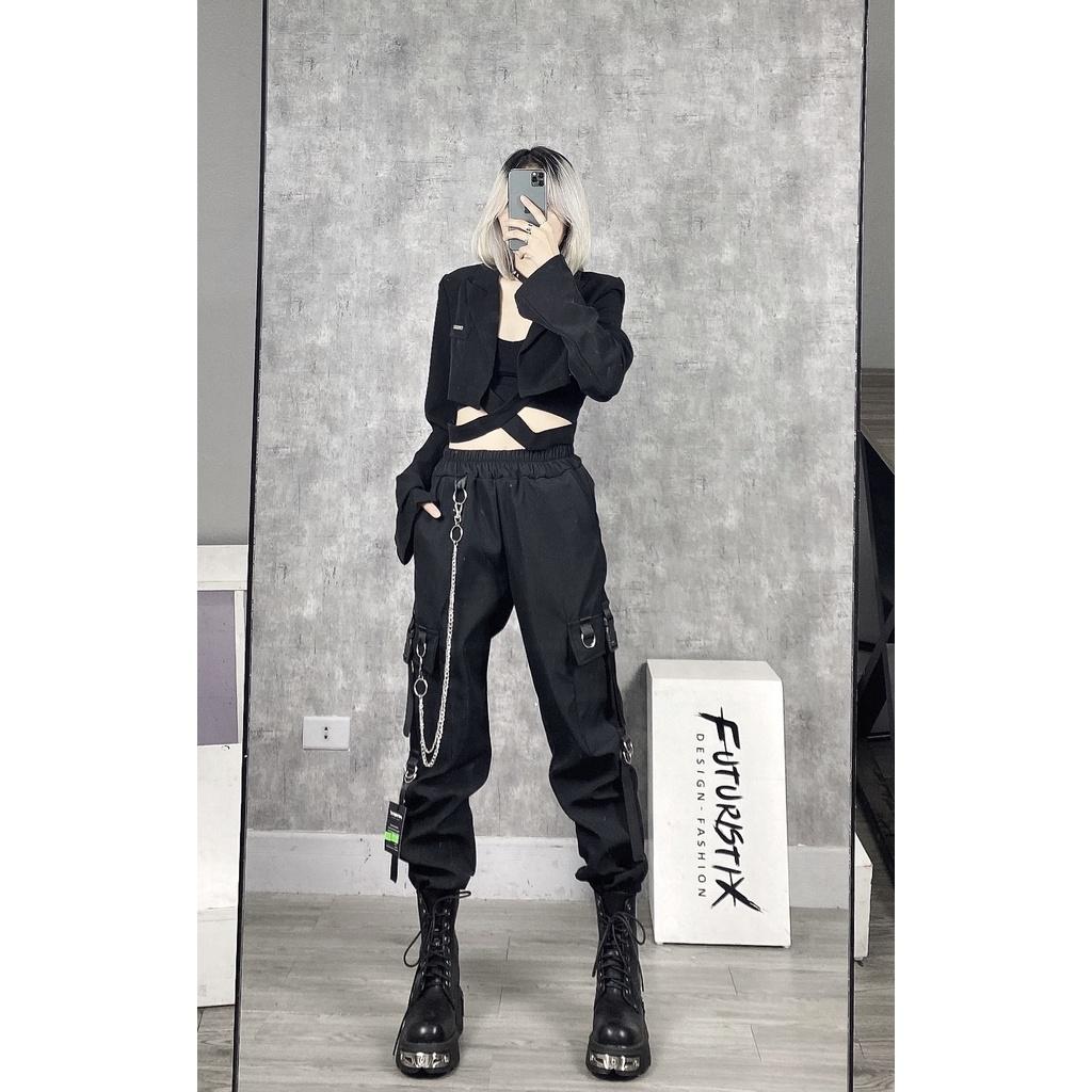 Áo Khoác Croptop Mix Dây Eo Đan Chéo Cá Tính FuturistiX AK158