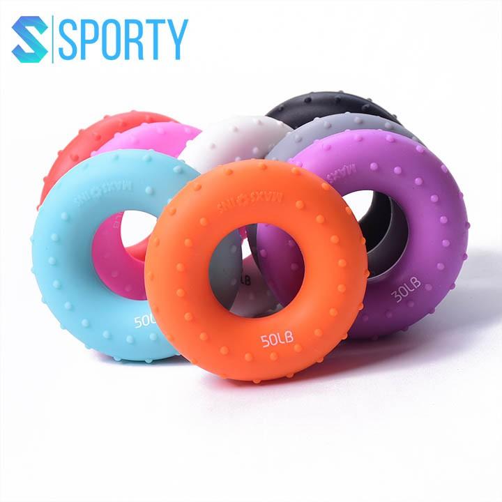 Vòng tròn cao su silicon, dụng cụ bóp tập cơ tay Sporty store luyện tập sức mạnh ngón tay