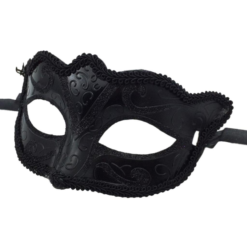 6 Pieces Women Mens Masquerade Ball Mask Venetian Party Eye Mask Black