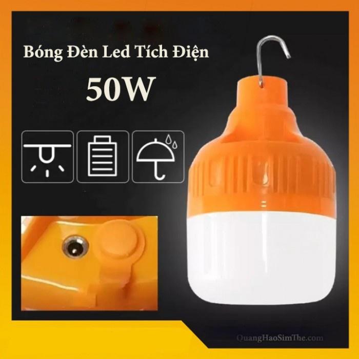 Bóng đèn tích điện Đèn Led tích điện sạc usb 100w dùng 6h đến 8h tiện lợi cho gia đình