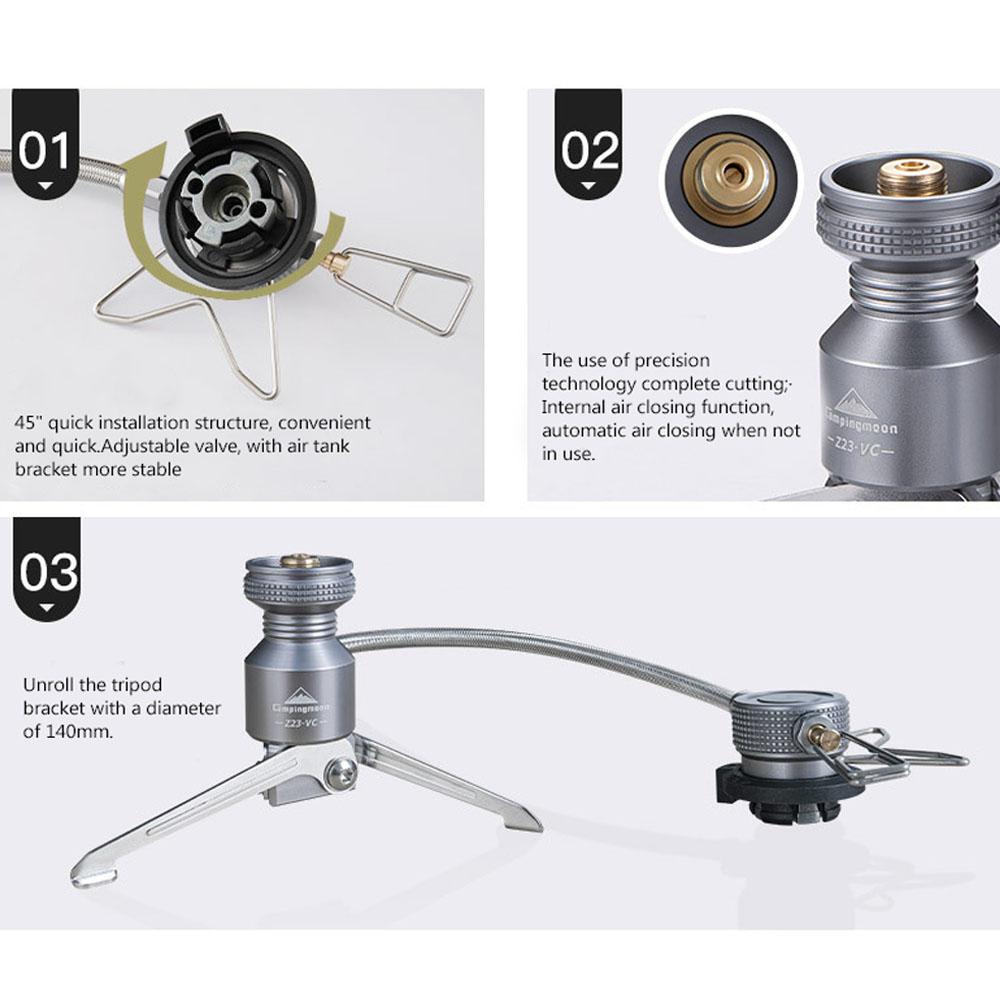 Bếp cắm trại mini bằng khí đốt có van chuyển đổi tiện lợi