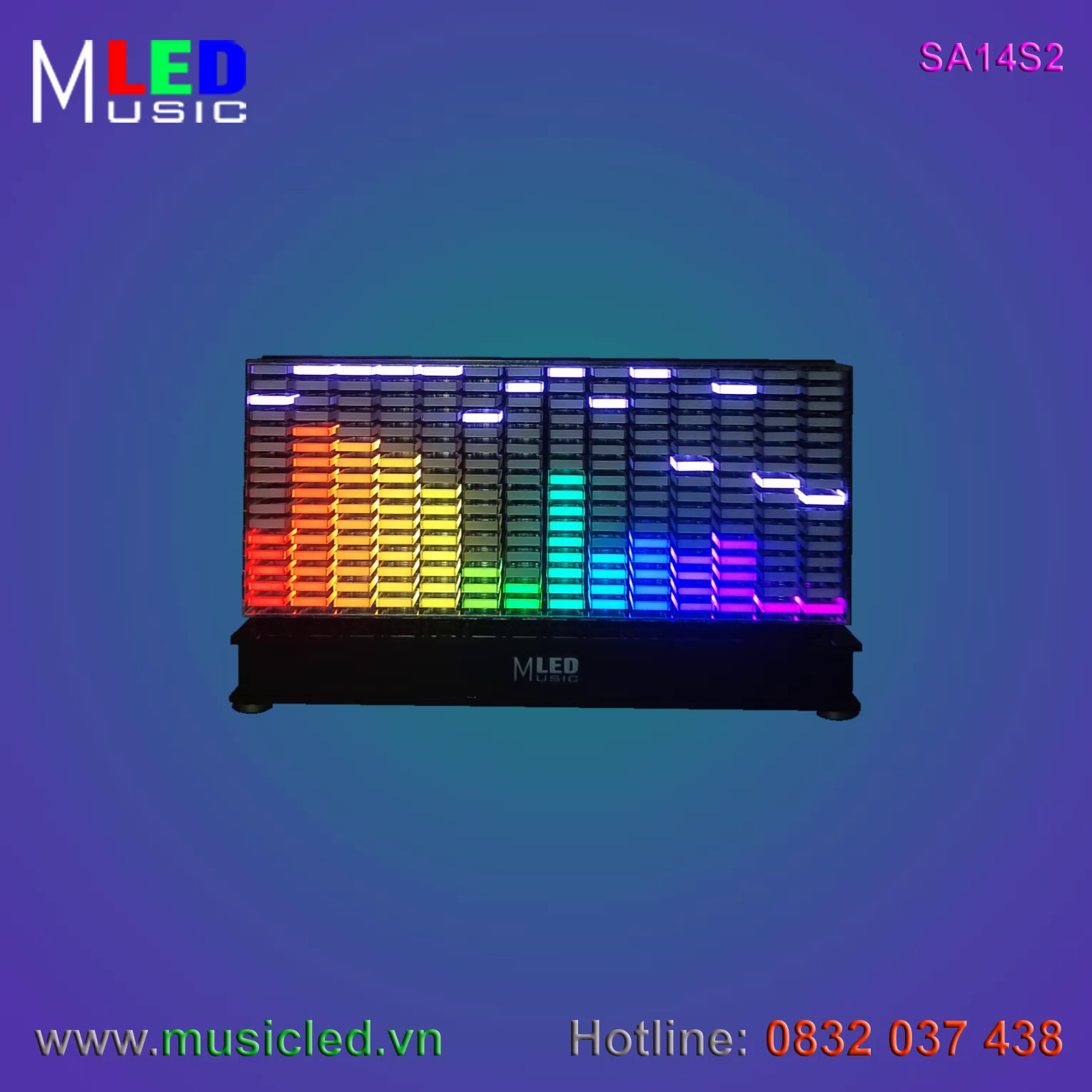 Dàn đèn Music LED nháy theo tần số nhạc 14 cột để bàn