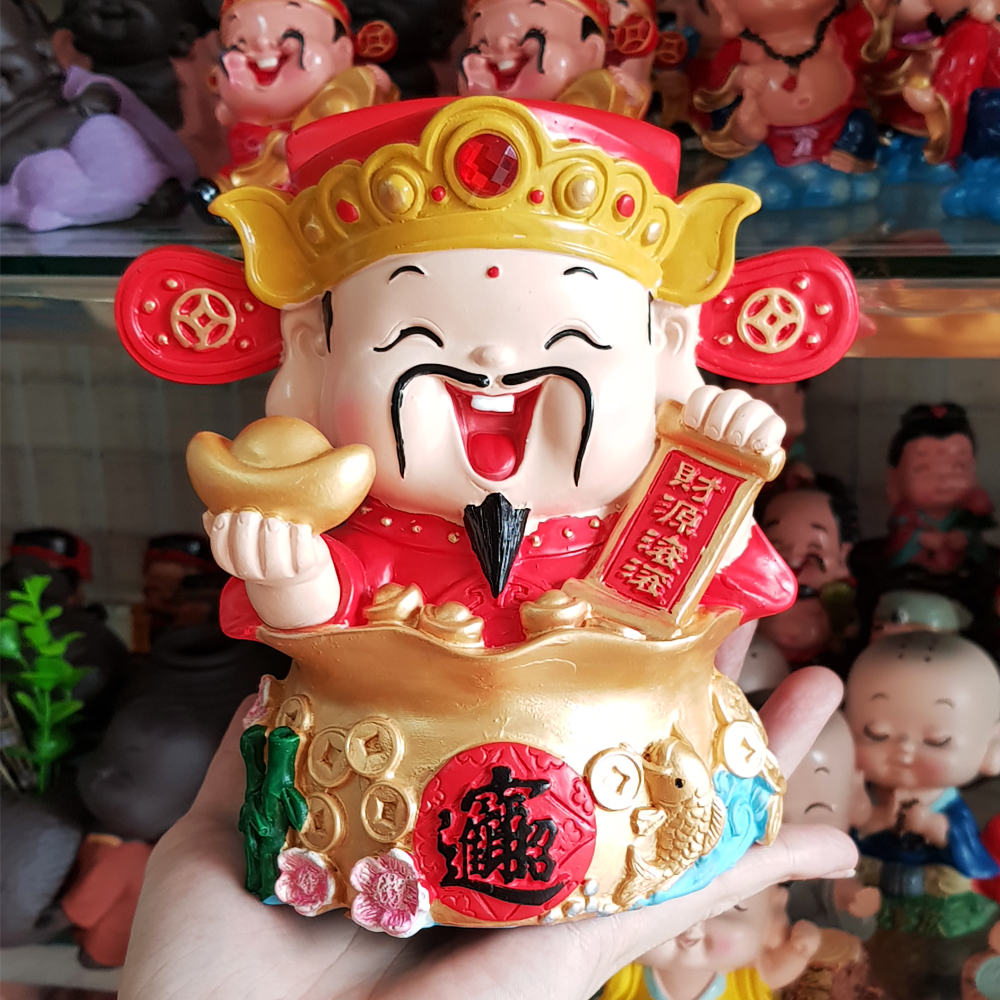 Tượng chibi Thần Tài châu báu 14cm