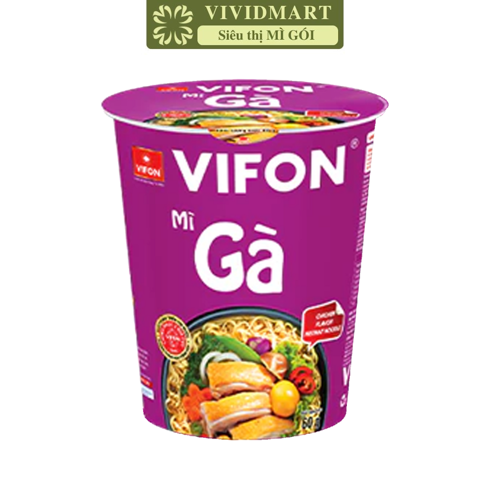 VIFON - Mì ly Vifon hương vị Gà, Vifon mì ly gà Vifon, Mì gà Vifon ly, Vifon Mì ly ăn liền Vifon (60g/ly)