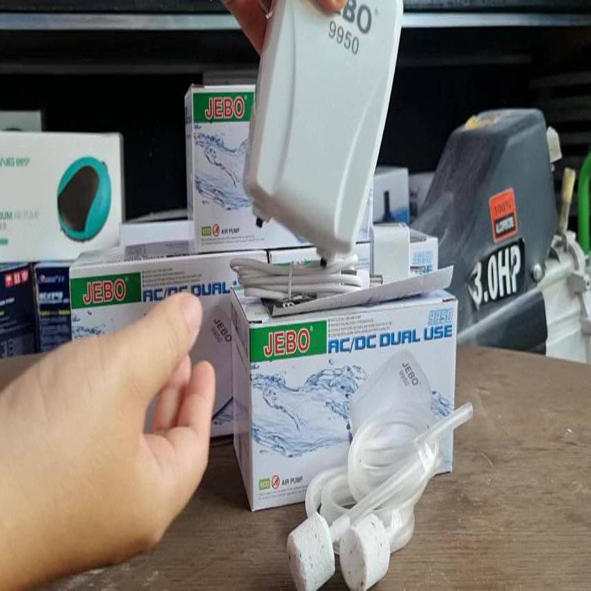 Máy sủi oxy tích điện Jebo 9950 2 vòi mini siêu êm
