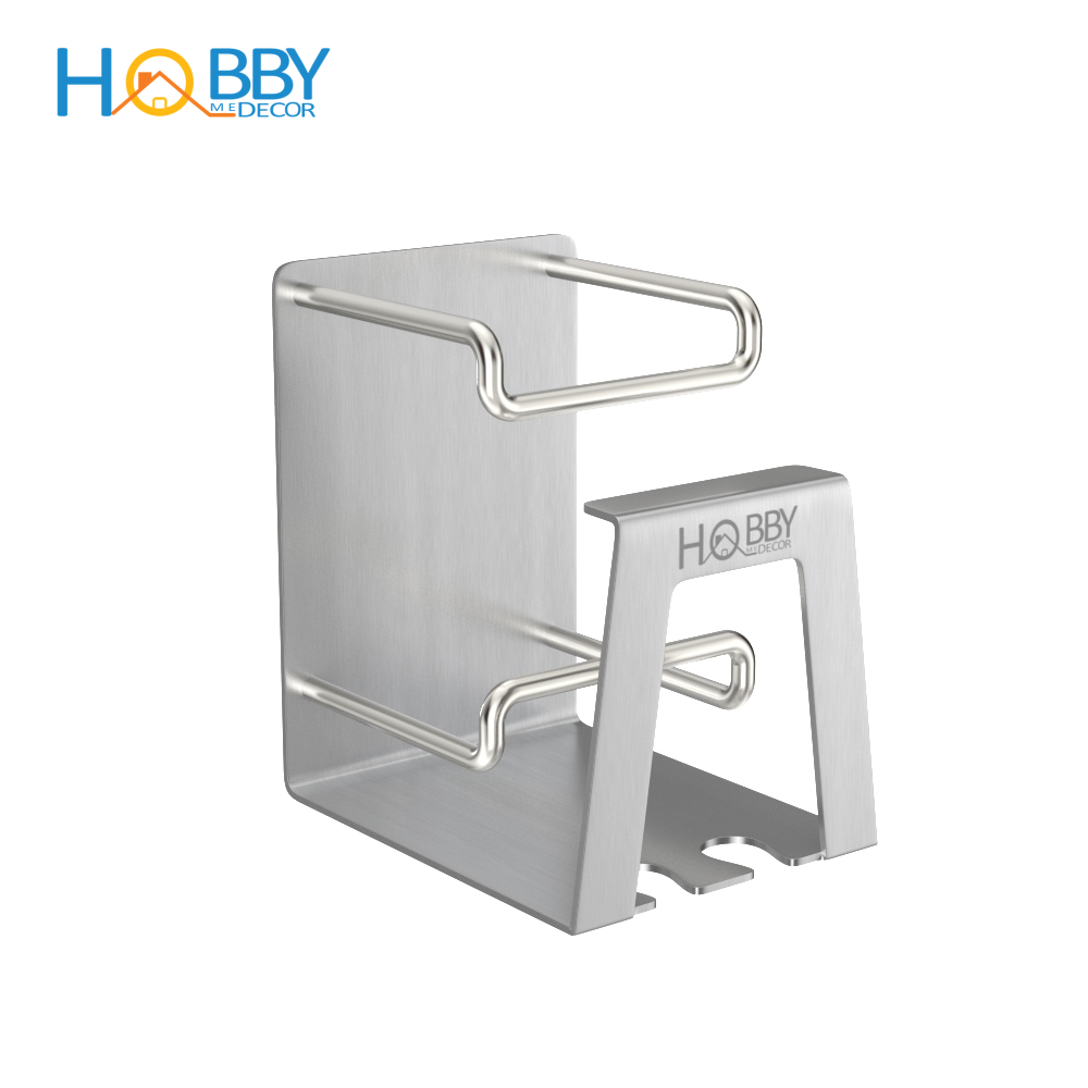 Kệ để bàn chải đánh răng dán tường phòng tắm đa năng Hobby home decor KBC31 inox 304 kèm keo dán