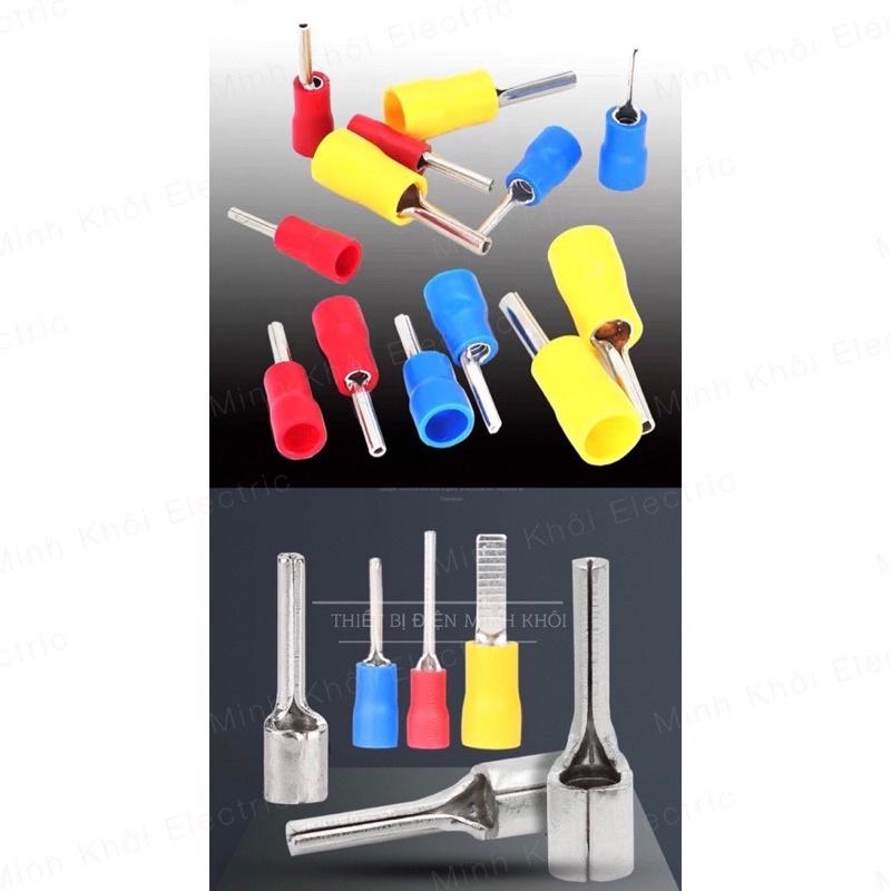 Cos Kim Đặc combo 100c, Đầu cos pin tròn đặc,đầu cốt kim bấm nối dây điện, cosse pin đặc