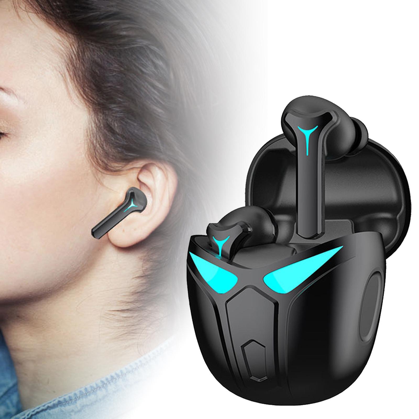 Wireless Gaming Earbuds, Bluetooth Headphones Noise Reduction, HiFi Stereo Earphones, Long Playtime with Charging Case, for Gamer Sports