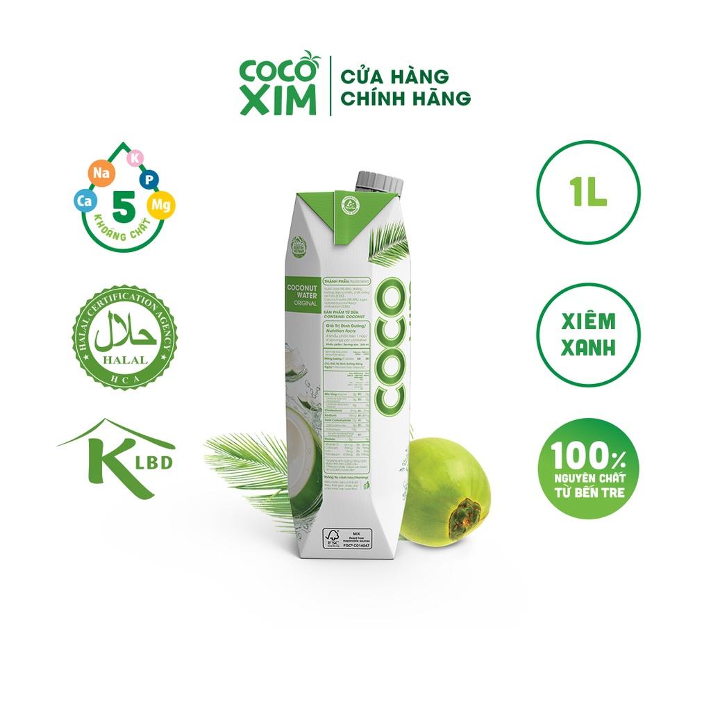 COMBO 2 Hộp Nước dừa đóng hộp Cocoxim Xanh dung tích 1000ml/Hộp