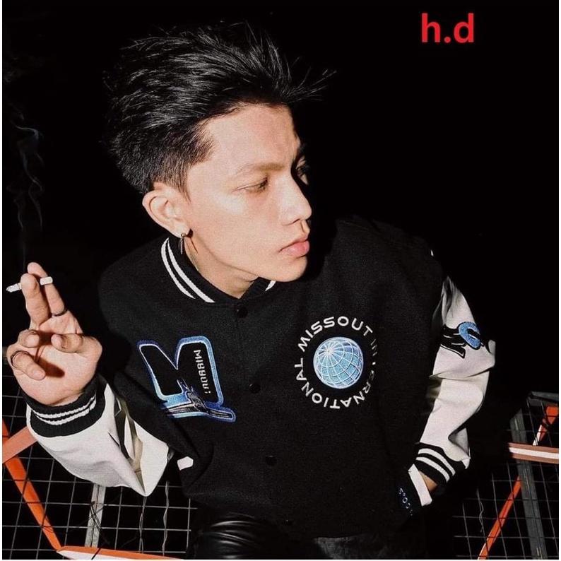 Áo khoác bomber M Miss tay trắng TH6