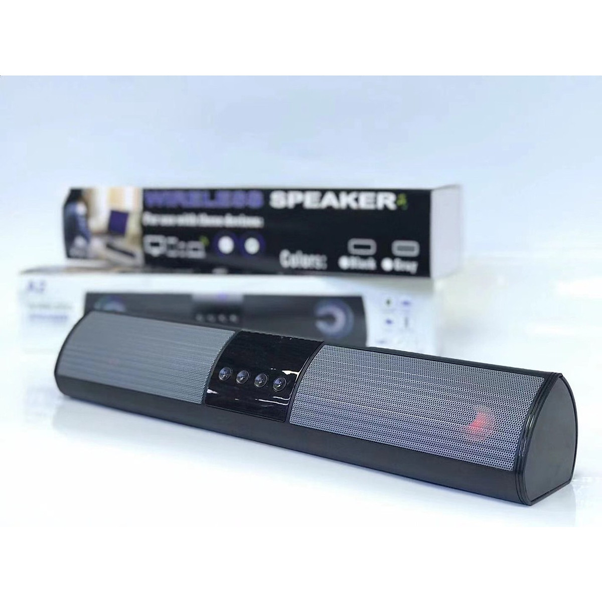 Loa bluetooth speaker ROYALMIC A2 dáng dài 2 loa cực đỉnh –  Kiểu dáng sang trọng hỗ trợ thẻ nhớ, đài FM - Hàng chính hãng