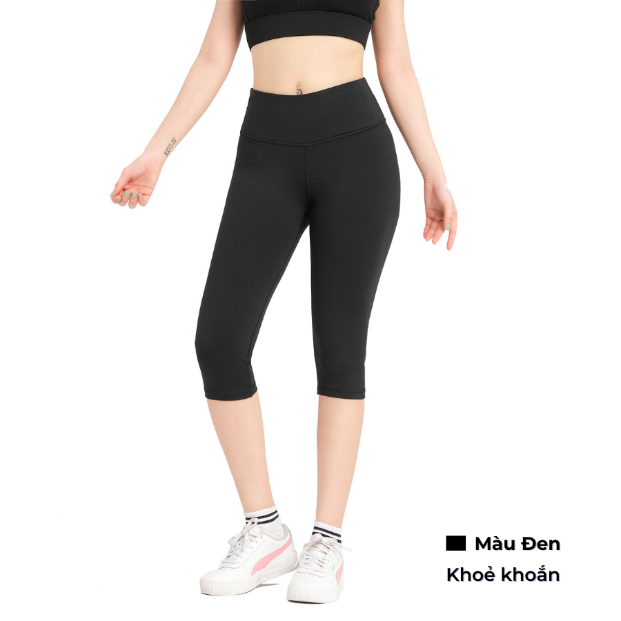 Quần legging lửng nữ REETA, dáng thể thao co giãn tốt, nâng mông tự tin tập luyện có nhiều màu lựa chọn - A1791