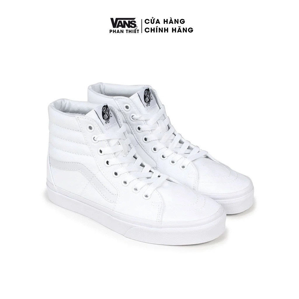 Giày Sneaker Vans chính hãng Sk8 Hi All White Unisex -Vải canvas - cao cổ-thời trang,đế cao su - VN000D5IW00