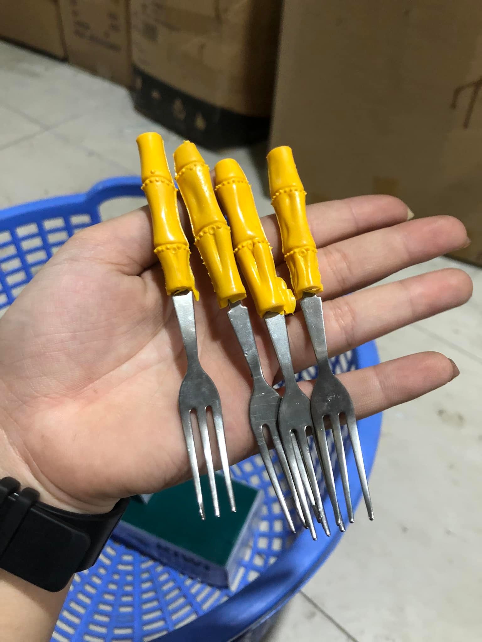 SET 10 DĨA ĂN HOA QUẢ CÁN NHỰA GIẢ THÂN TRÚC SIÊU ĐẸP