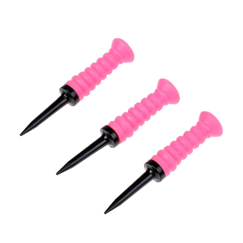 3 Pieces Plastic Golf Tees 83mm Durable Rubber Cushion Top Plastic Golf Tee Golf Accessories
