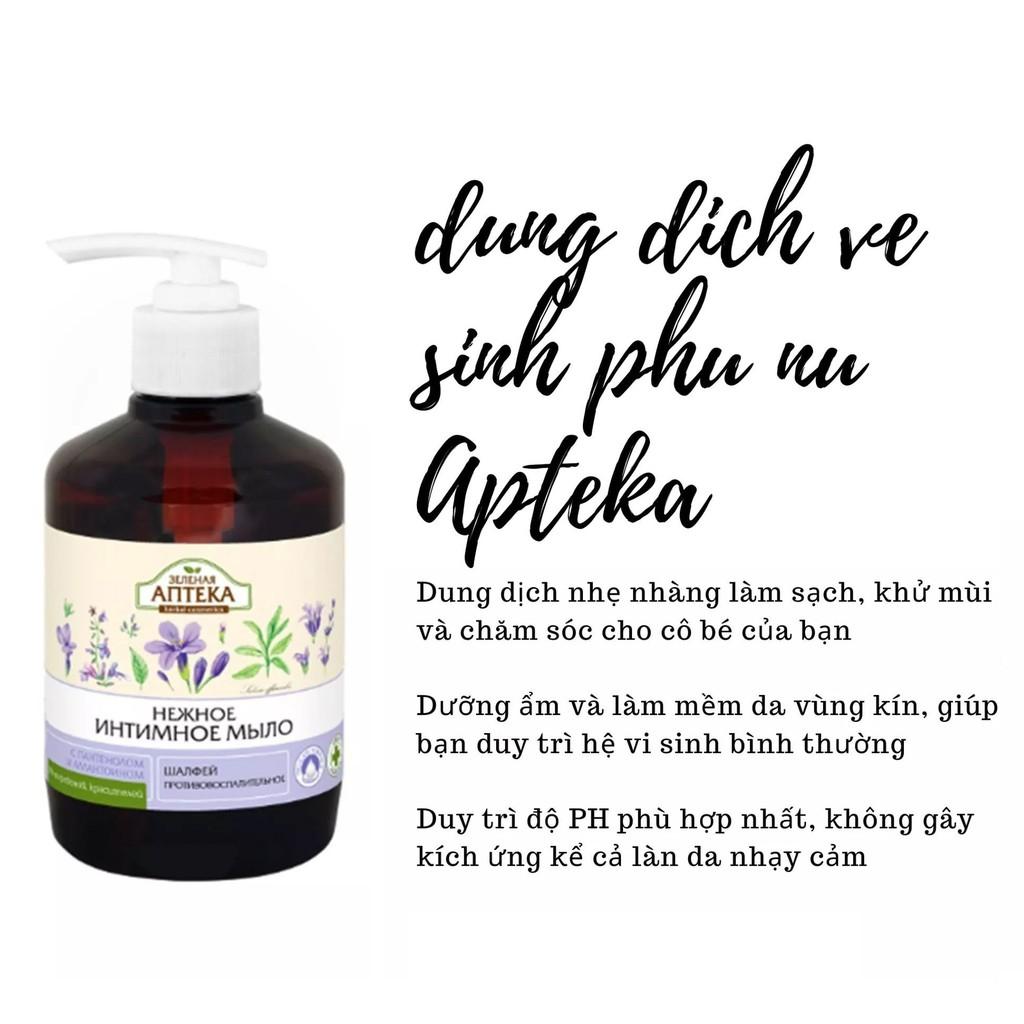 Dung Dịch Vệ Sinh Phụ Nữ Giúp Khág Khuẩn, Cân Bằng Độ pH Vùng Kín Zelenaya Apteka Cây Xô Thơm 370ml