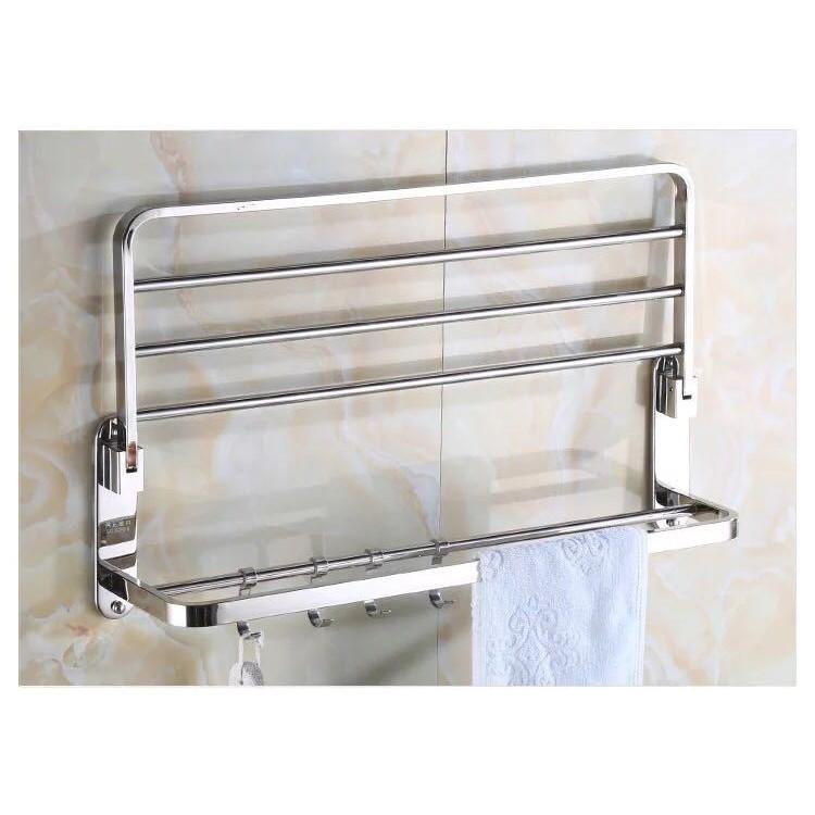 Giá để đồ nhà tắm inox kèm móc áo