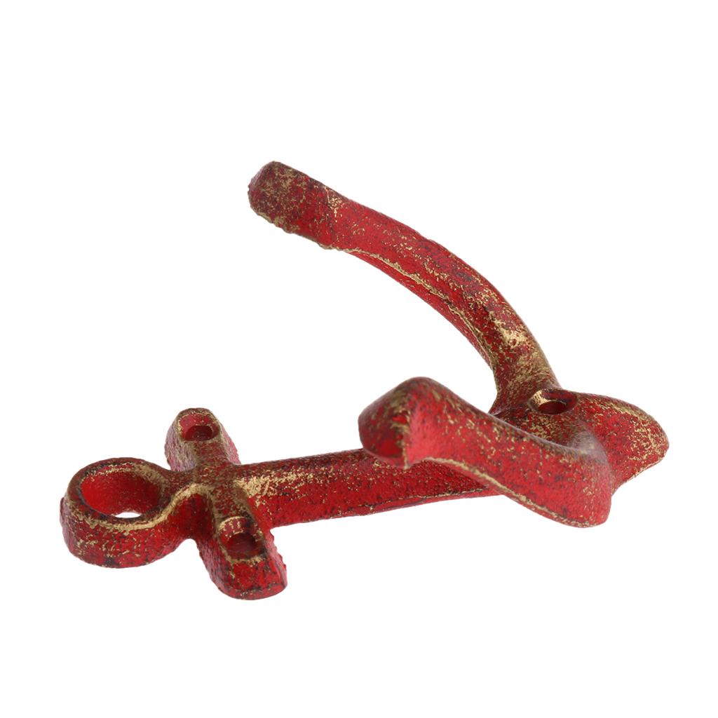 2Pcs Metal Anchor Hooks Wall Door Mounted Clothes Towel Hat Key Hanger