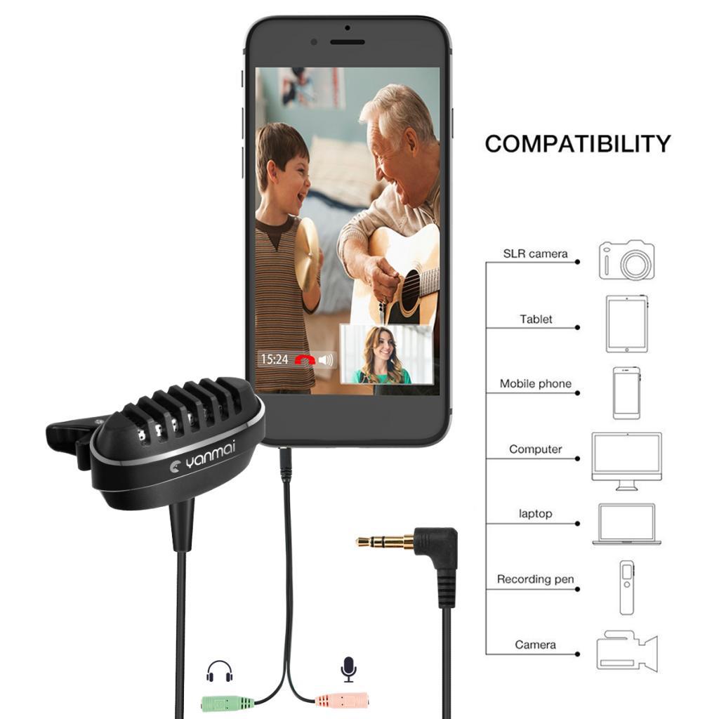 Lavalier Microphone Professional Omnidirectional Mic for video Lectures