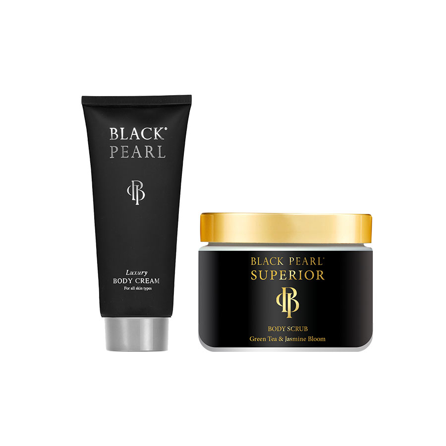 Combo Tẩy Tế Bào Chết Body + Kem Dưỡng Thể Cao Cấp Black Pearl Body Care - Có Nguồn Gốc Từ Biển Chết Israel - Mang Lại Cơ Thể Của Bạn Cảm Giác Thoải Mái Và Tươi Mới Hơn hương trà xanh và hương lài