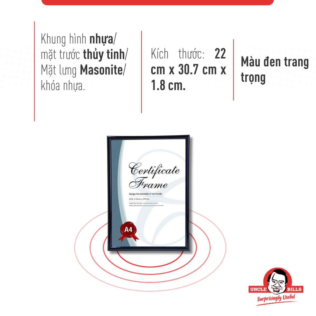 Khung Bằng Khen A4 Uncle Bills GF0031