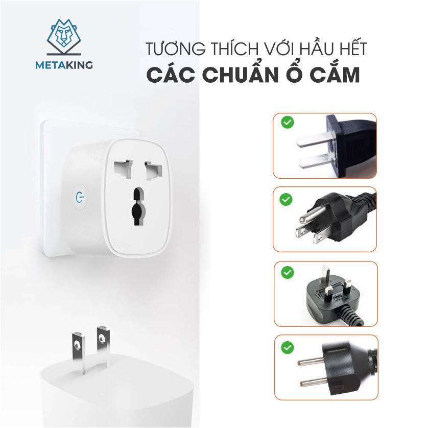 Ổ Cắm Điện Wifi Thông Minh 16A, 3500W - Chức Năng Hẹn Giờ, Điều Khiển Từ Xa, Đo Điện Năng Tiêu Thụ, Google &amp; Alexa