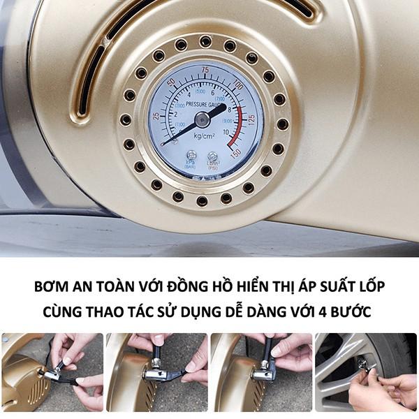 Máy Hút Bụi Ô Tô Cầm Tay Đa Năng 4 In 1 Kiêm Bơm Lốp Công Suất Lớn