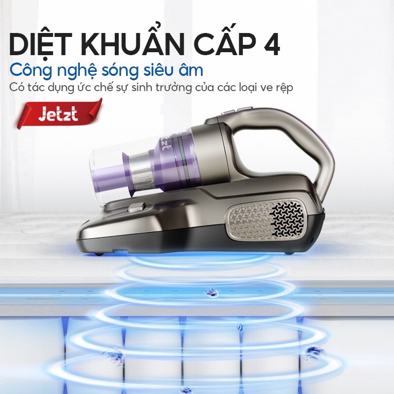 Máy Hút Bụi Giường Nệm Diệt Khuẩn UV Thế Hệ Mới JETZT J7 - Lực Hút Cực Mạnh - Diệt Khuẩn 4 Cấp - Cảm Biến Thông Minh