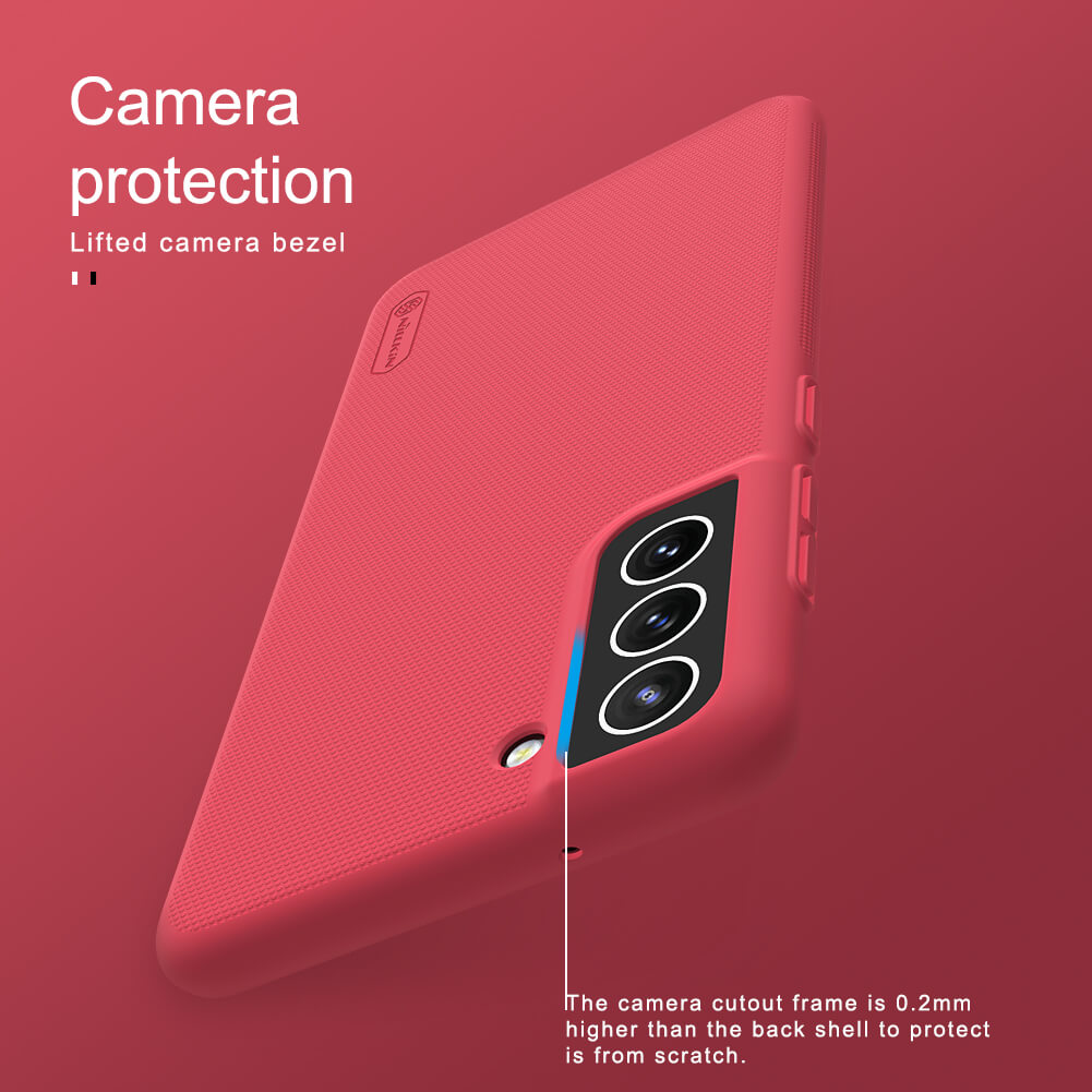 Ốp lưng sần chống sốc cho Samsung Galaxy S21 FE mặt lưng nhám hiệu Nillkin Super Frosted Shield - hàng nhập khẩu
