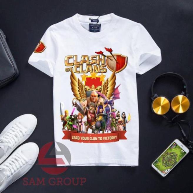 VHL Store Áo thun nam in hình Clash of Clans cotton màu màu trắng giá rẻ - spc mờ VHL Store