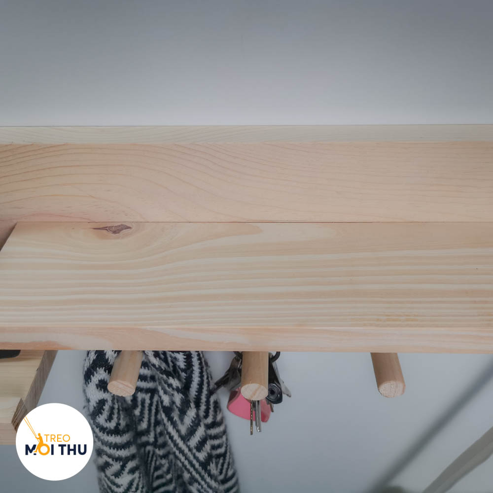 Kệ Gỗ Treo Tường Cửa Ra Vào - Mẫu 09 - Để đồ, treo chìa khóa - Phong cách Châu Âu - Treo Mọi Thứ