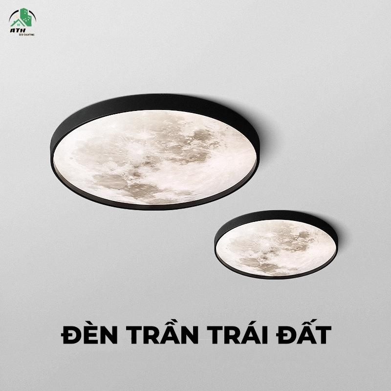 Đèn led ốp trần bản tròn màu trái đất trang trí phòng khách, phòng ngủ, ban công, hành lang cầu thang sang trọng phong cách