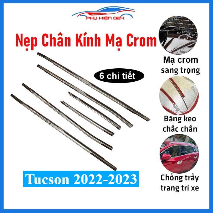Bộ nẹp viền chân kính inox Tucson 2022-2023 Mẫu 6 Chi Tiết